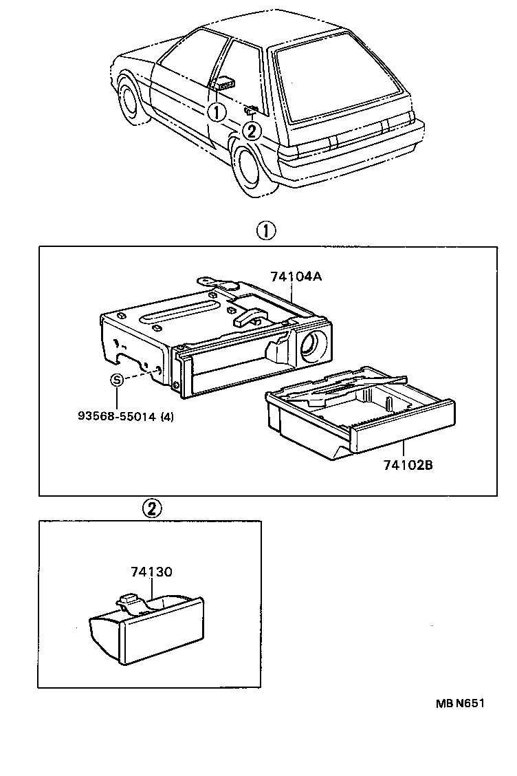 74130-12040-46 RECEPTACLE ASSY, REAR ASH product image