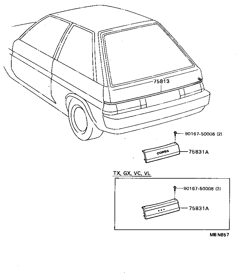 75813-16070 MOULDING, BACK DOOR product image