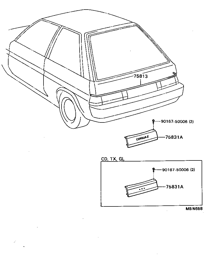 75831-16220 PANEL, LOWER BACK FINISH, CENTER product image