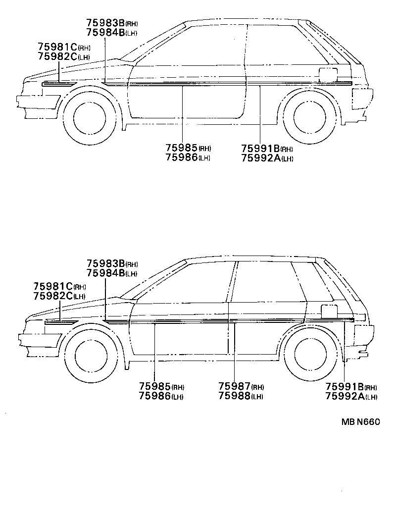 75981-16280 STRIPE, FRONT FENDER, FRONT RH product image