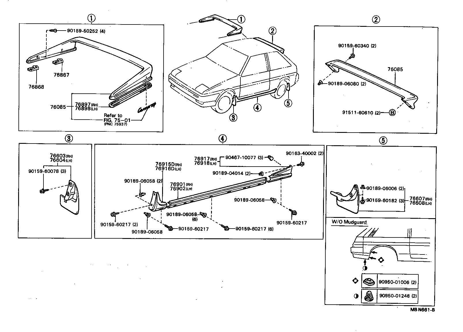 76871-16030 SPOILER SUB-ASSY, REAR product image