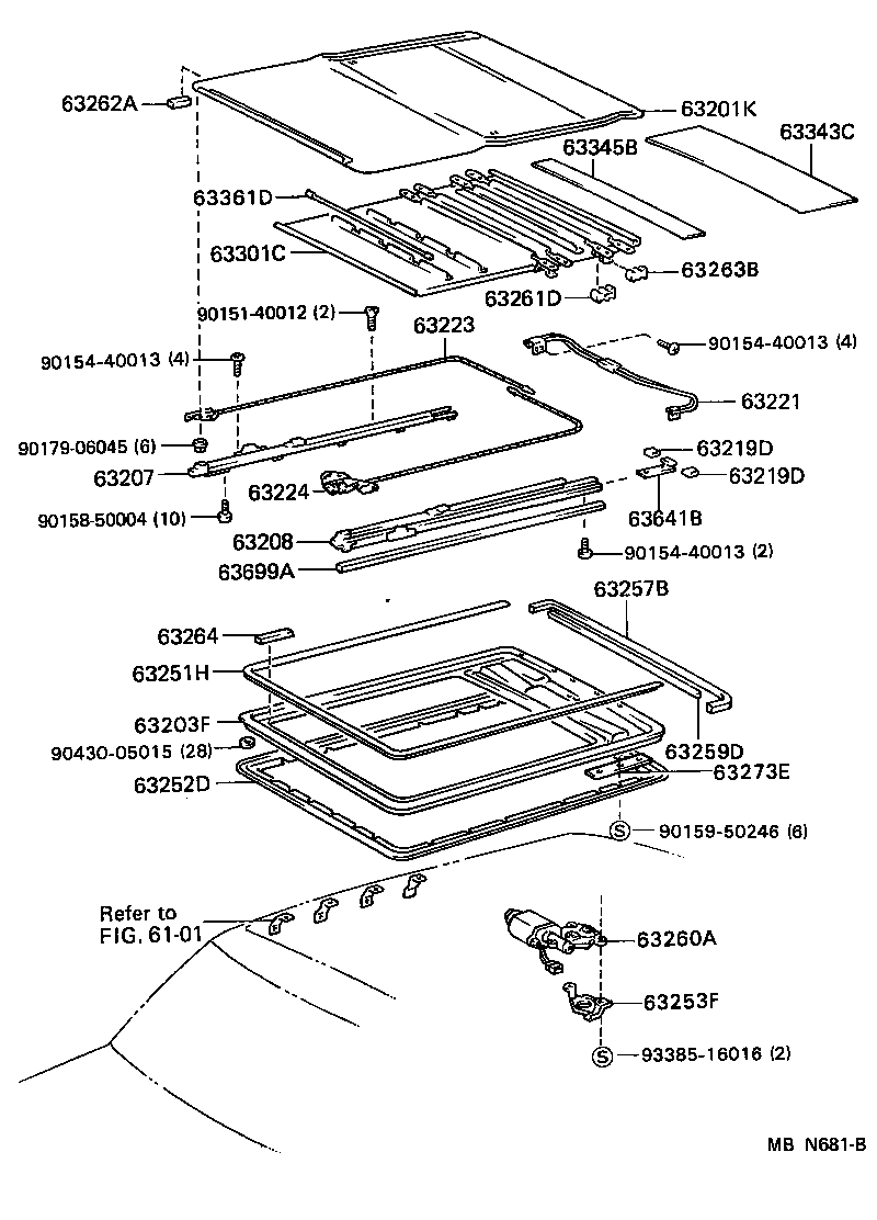 63111-16170 PANEL, ROOF product image