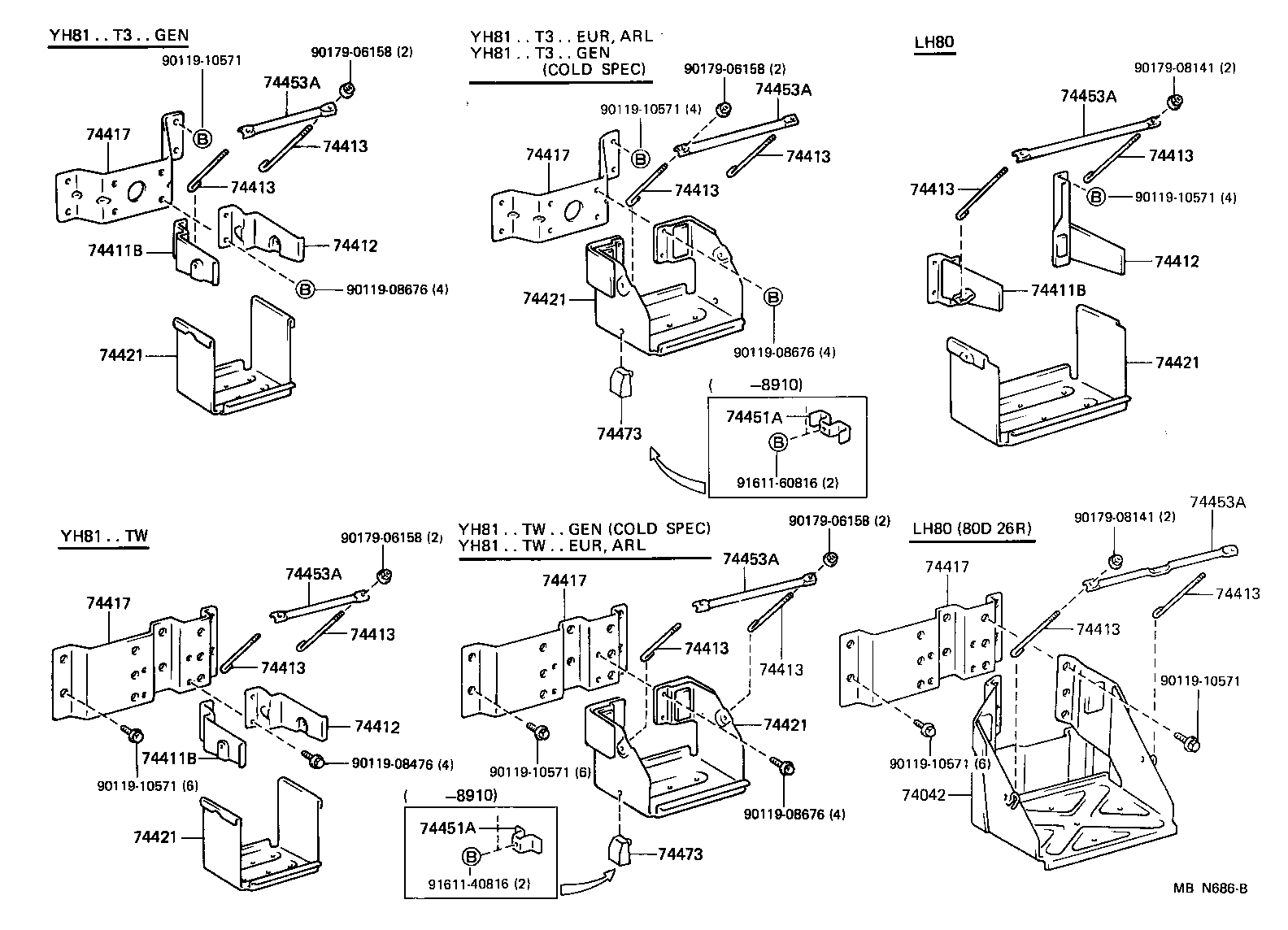 74453-36070 BAR, BATTERY SET PLATE product image