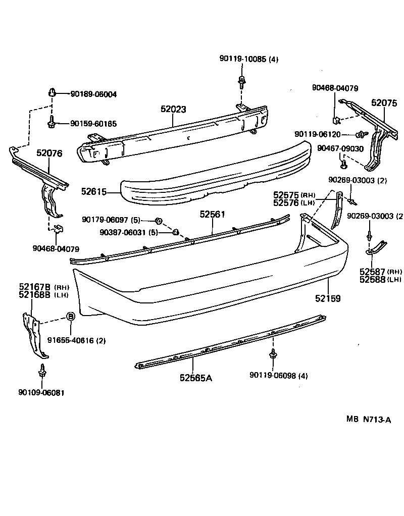 52159-14320-22 COVER, REAR BUMPER product image