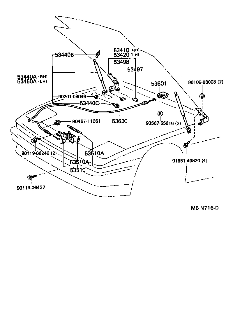 53410-14111 HINGE ASSY, HOOD, RH product image
