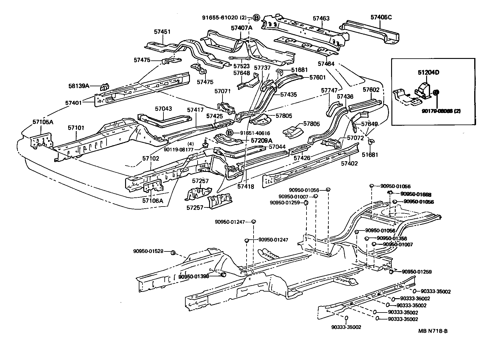 57209-14330 MEMBER SUB-ASSY, ENGINE REAR MOUNTING product image