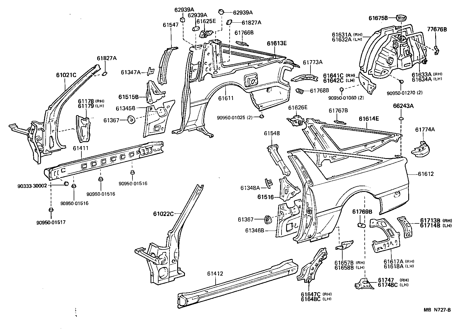 61602-1B905 PANEL, QUARTER, LH product image