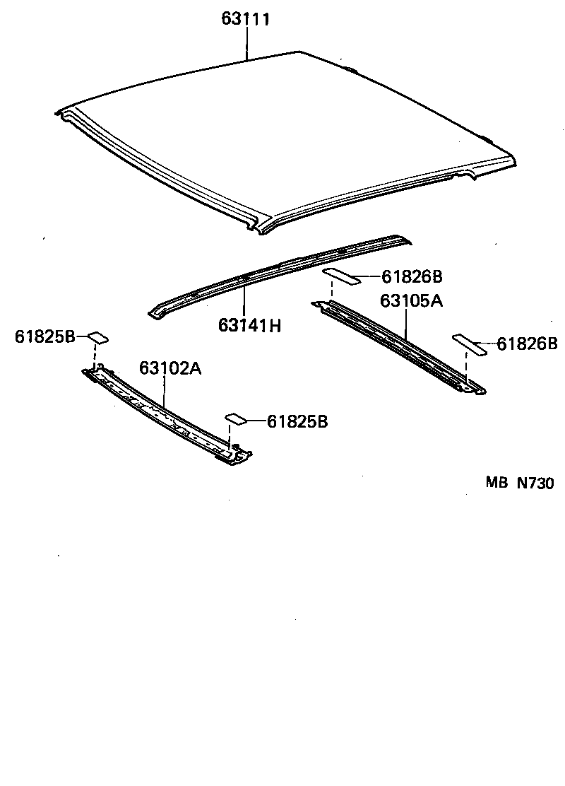 63142-14040 REINFORCEMENT, ROOF PANEL, NO.2 product image