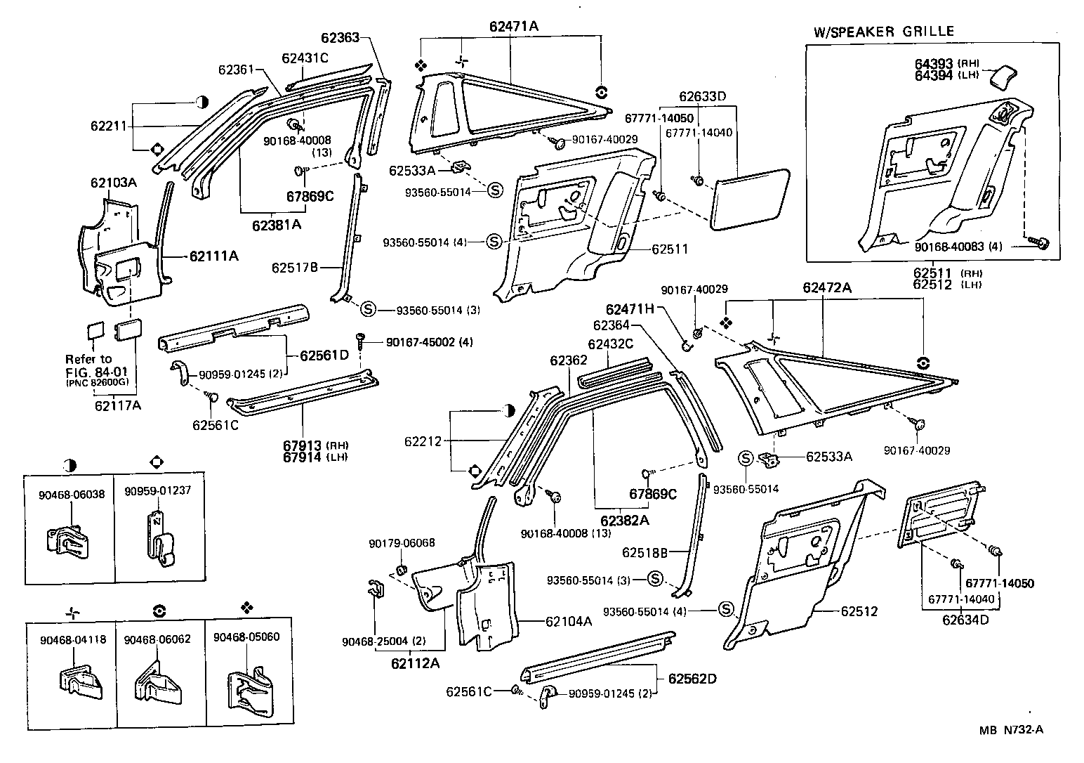 62520-1B080-03 BOARD, QUARTER INSIDE TRIM, LH product image