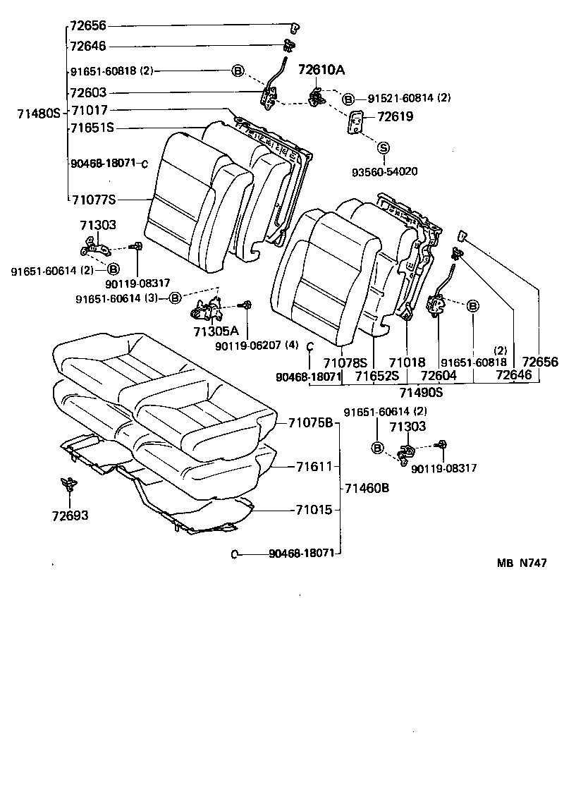 71065-14271-06 COVER, REAR SEAT CUSHION (FOR BENCH TYPE) product image
