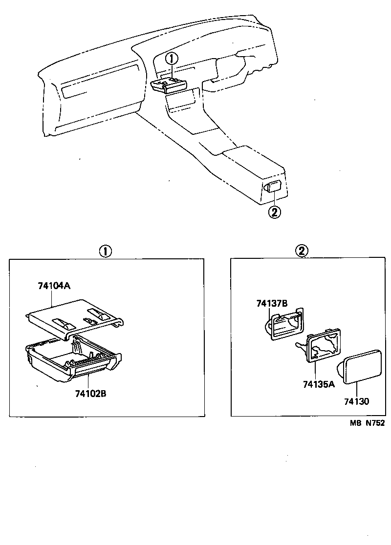 74109-32010-32 RECEPTACLE ASSY, REAR ASH product image