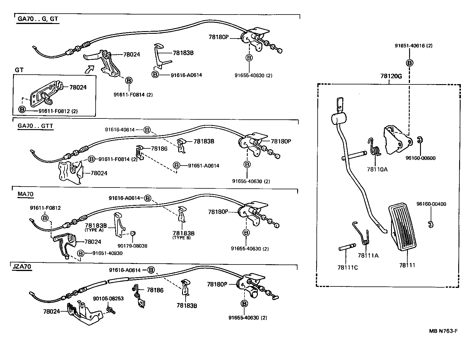 78024-22071 BRACKET SUB-ASSY, ACCELERATOR CONTROL CABLE product image