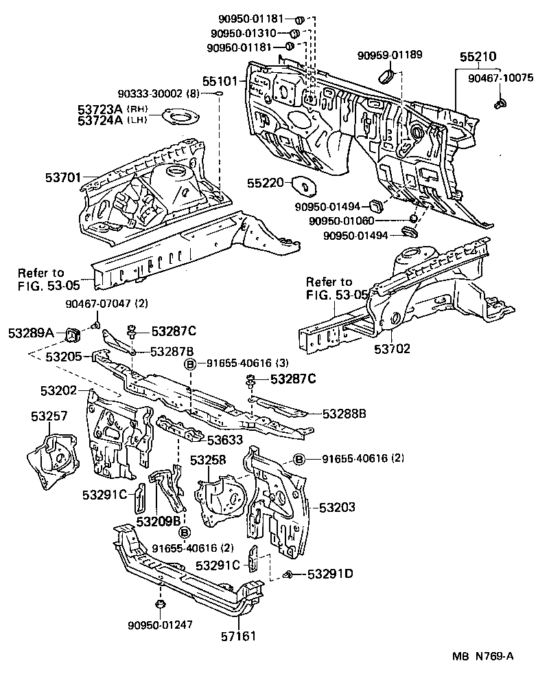 53209-14091 BRACE SUB-ASSY, HOOD LOCK SUPPORT product image
