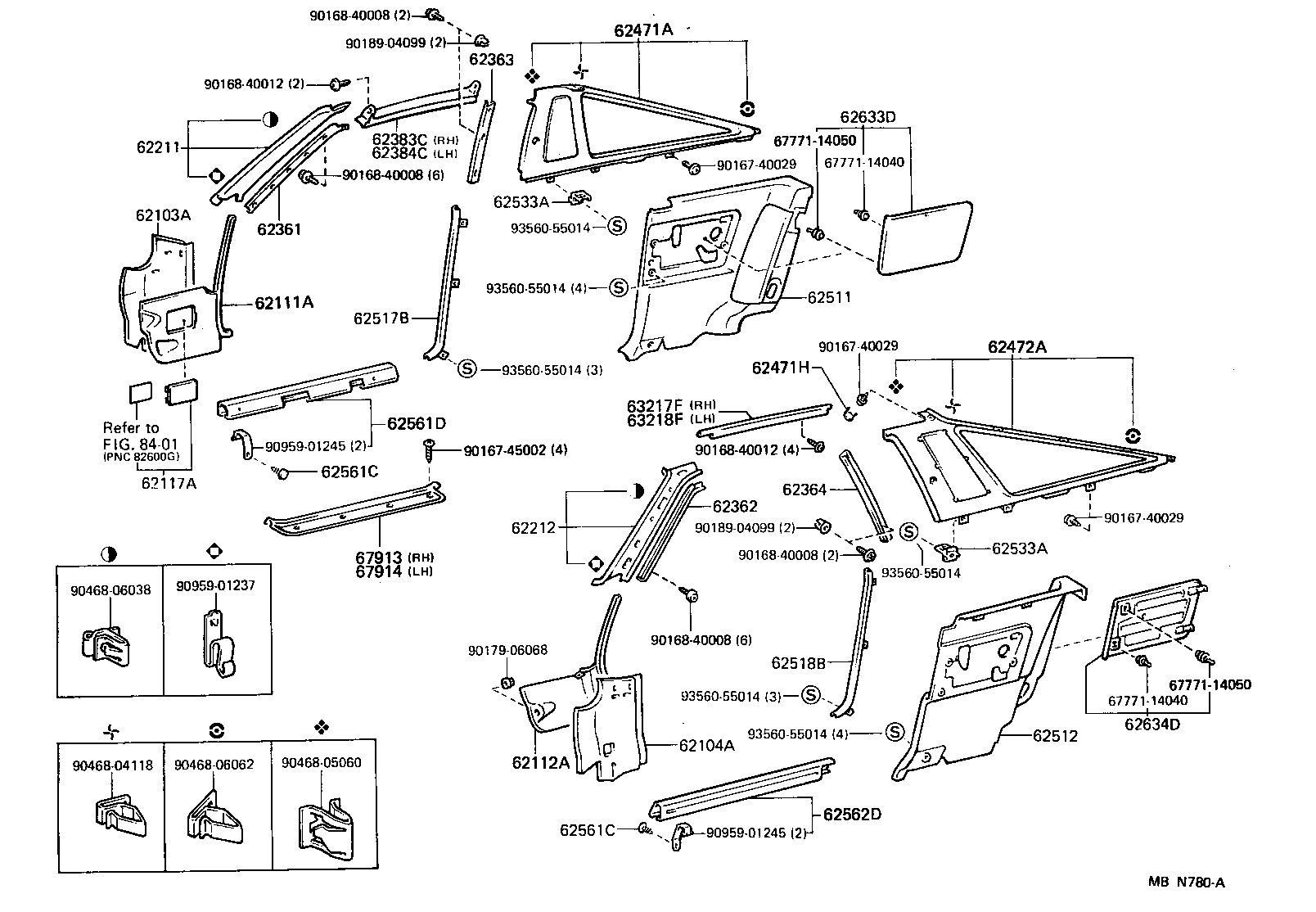 62520-1B021-06 BOARD, QUARTER INSIDE TRIM, LH product image