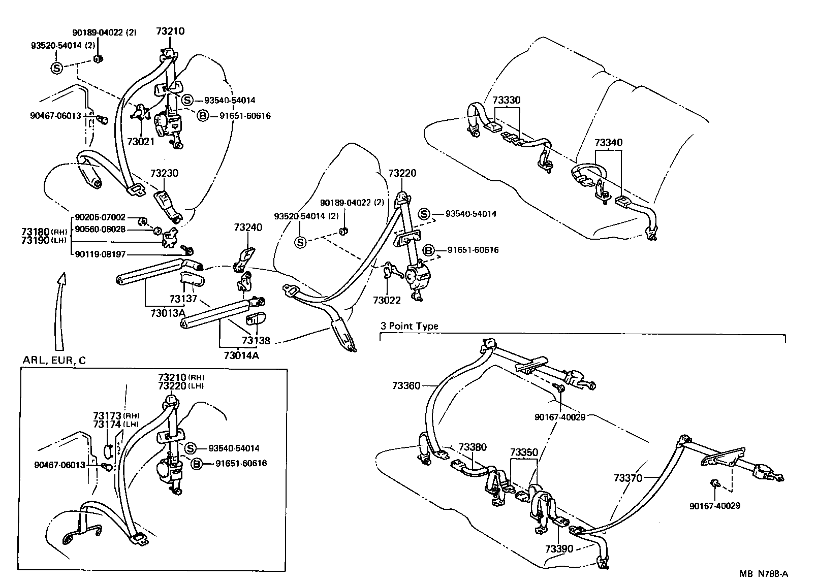 73210-14520-06 BELT ASSY, FRONT SEAT OUTER, RH product image
