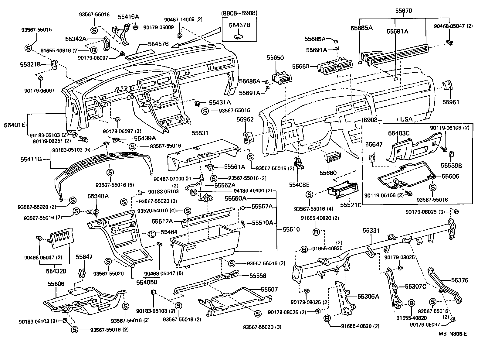 Toyota 55548-14050-13 COVER, SPARE SWITCH HOLE, NO.2