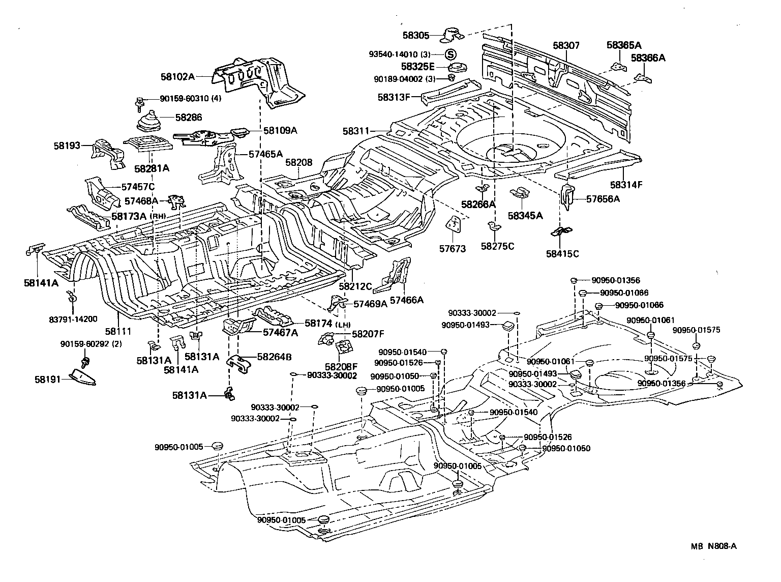 Toyota 58109-14030 RETAINER SUB-ASSY, PARKING BRAKE