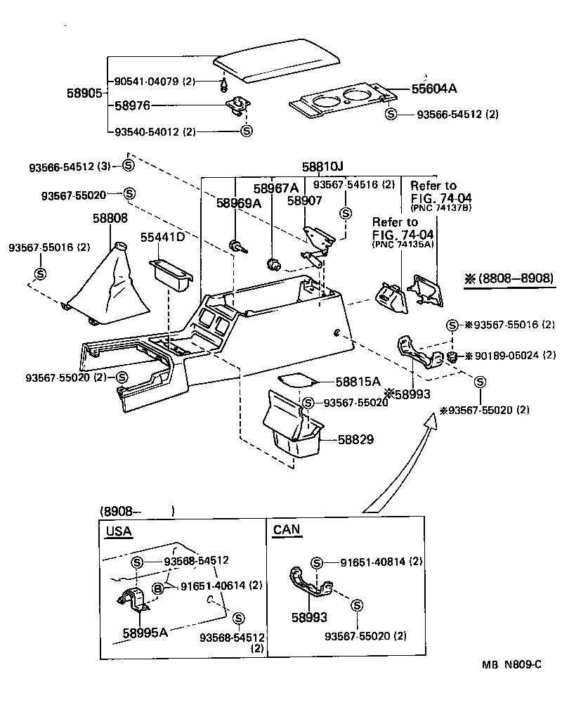 Toyota 58810-14410-06 BOX ASSY, CONSOLE