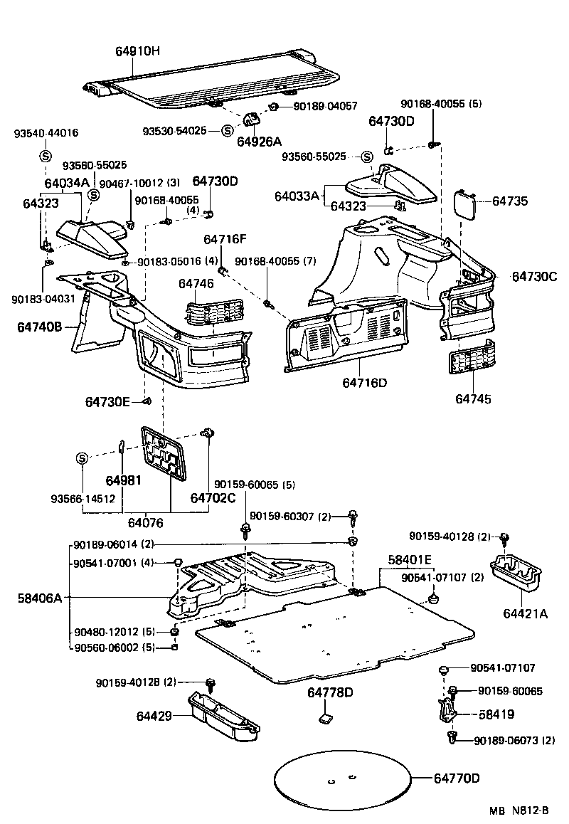 Toyota 64033-14071-06 GRILLE SUB-ASSY, REAR SPEAKER, RH