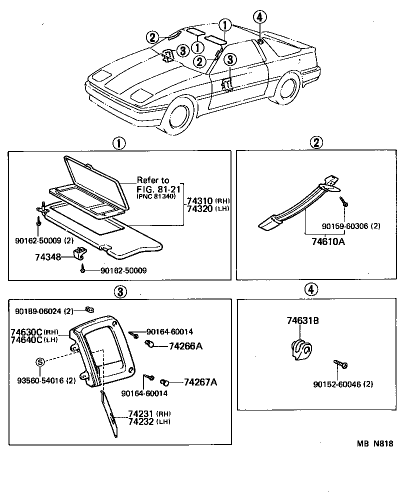 74320-14581-R5 VISOR ASSY, LH product image