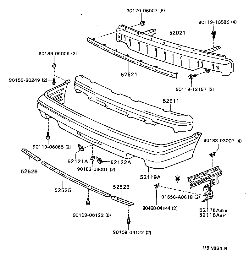 52021-32080 REINFORCEMENT SUB-ASSY, FRONT BUMPER product image