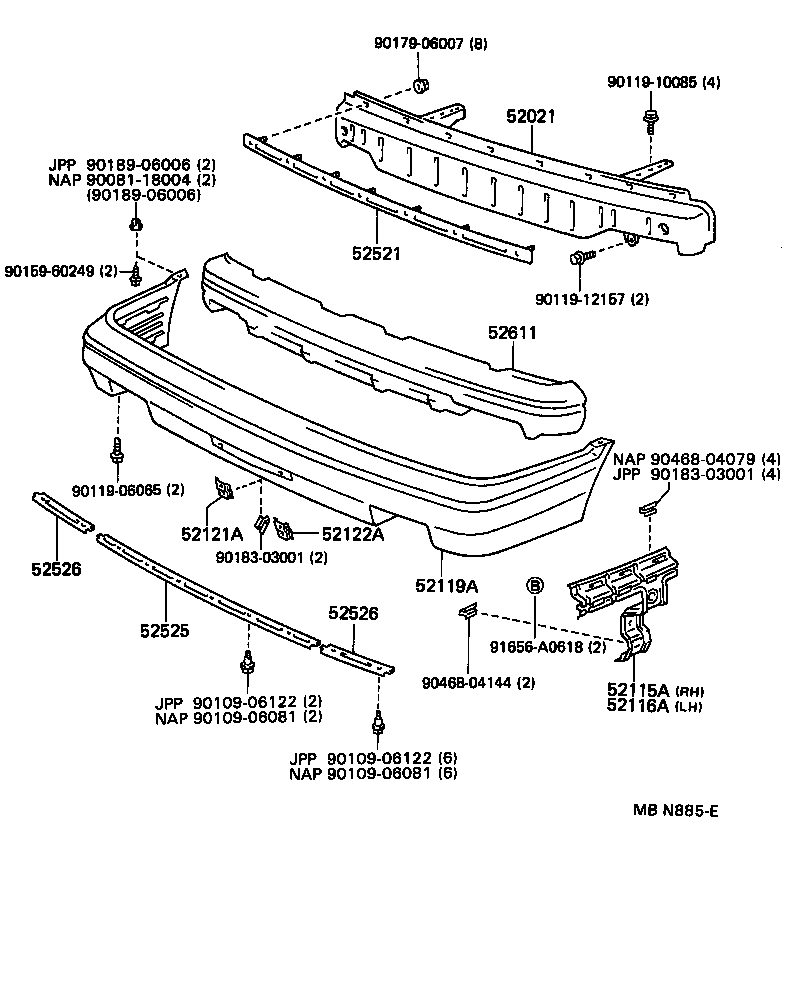 Toyota 52611-03010 ABSORBER, FRONT BUMPER ENERGY