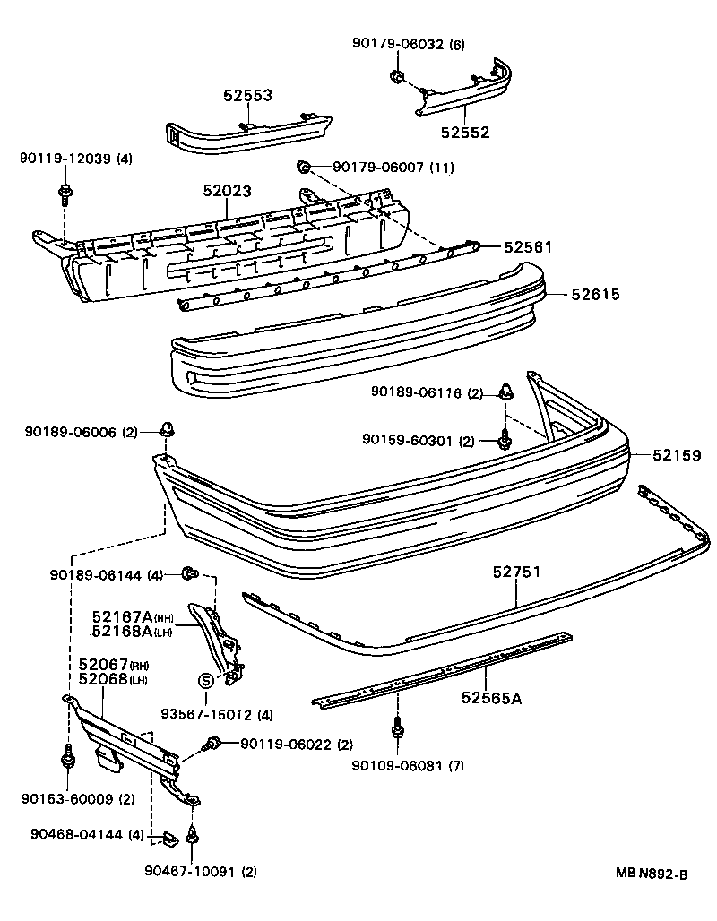 52023-32140 REINFORCEMENT SUB-ASSY, REAR BUMPER product image