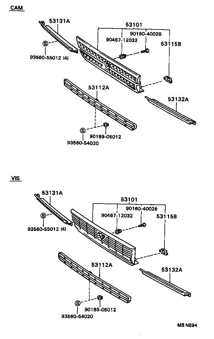 53112-32040 GRILLE, RADIATOR, LOWER product image