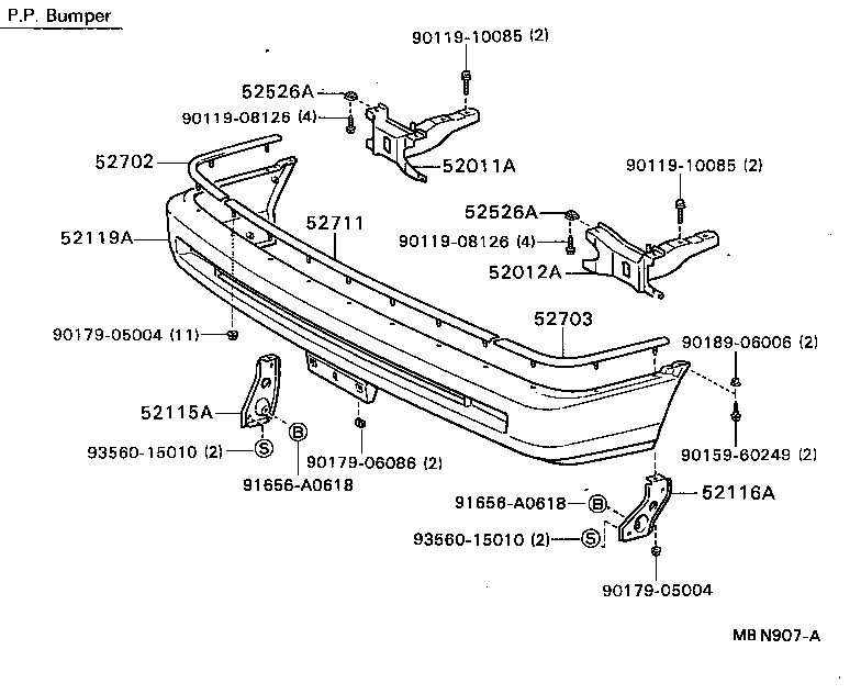 52021-32080 REINFORCEMENT SUB-ASSY, FRONT BUMPER product image