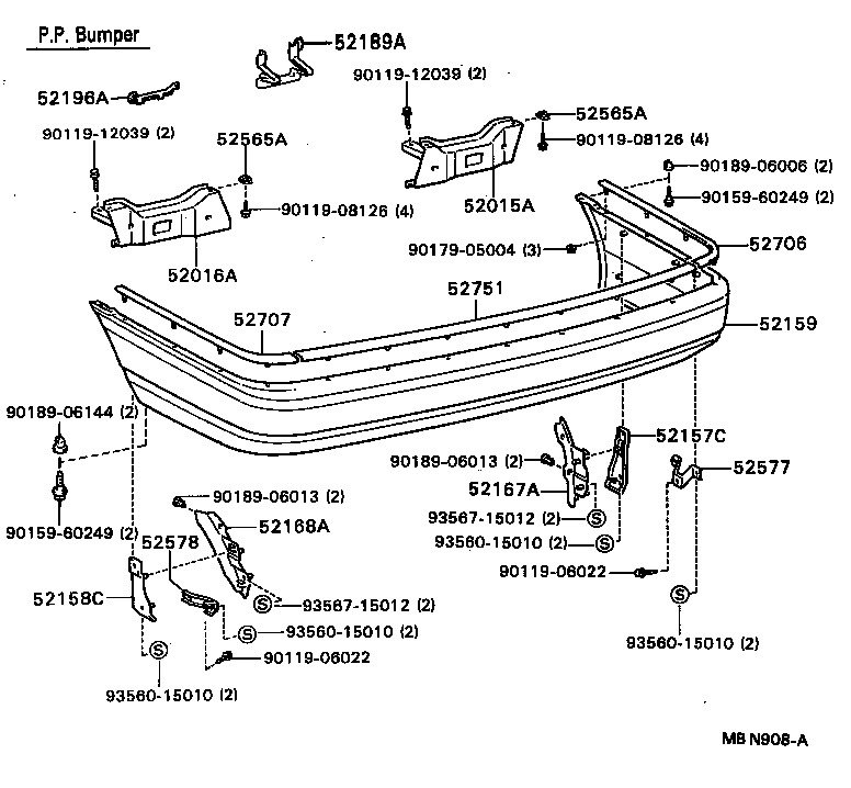 52023-32140 REINFORCEMENT SUB-ASSY, REAR BUMPER product image