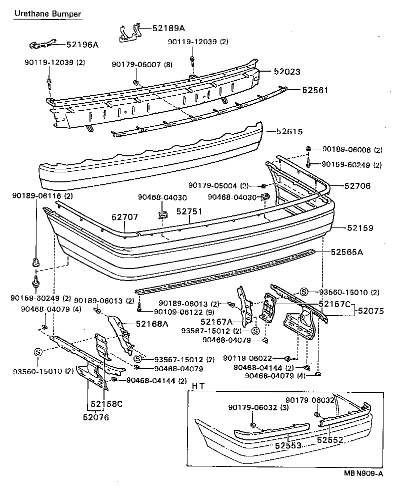 52023-32140 REINFORCEMENT SUB-ASSY, REAR BUMPER product image