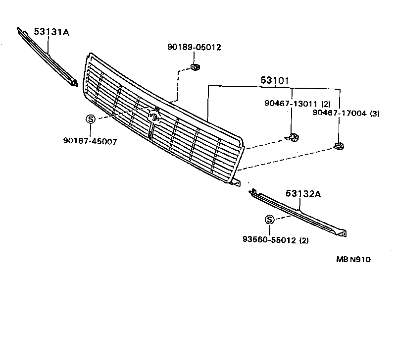 53112-32040 GRILLE, RADIATOR, LOWER product image