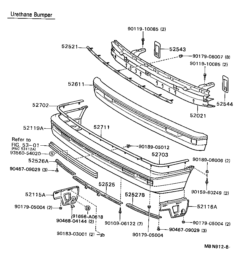 52525-32040 RETAINER, FRONT BUMPER, LOWER CENTER product image