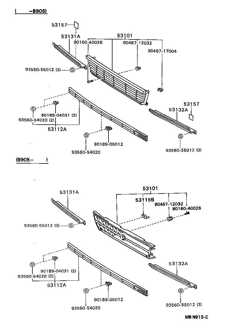 53115-32010 BRACKET, RADIATOR GRILLE product image