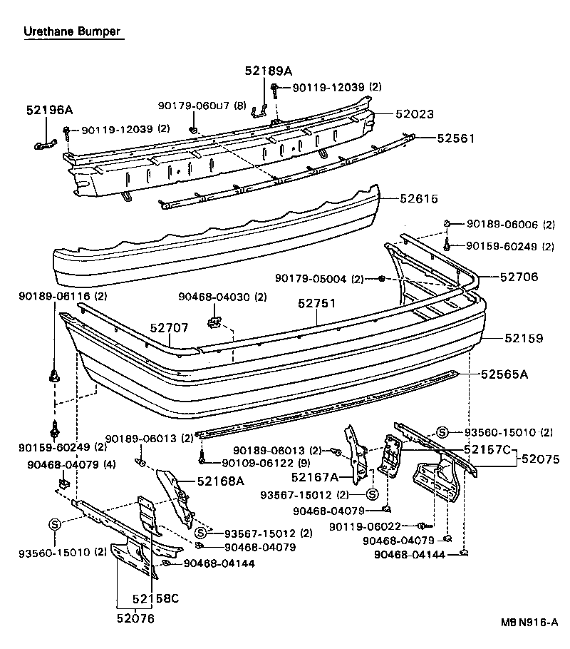 52023-32130 REINFORCEMENT SUB-ASSY, REAR BUMPER product image