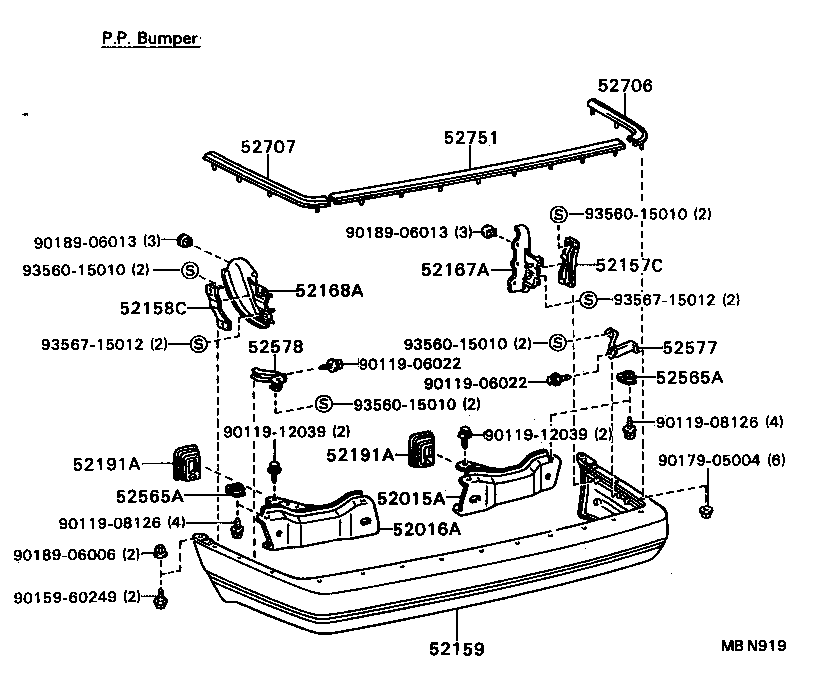52023-32130 REINFORCEMENT SUB-ASSY, REAR BUMPER product image