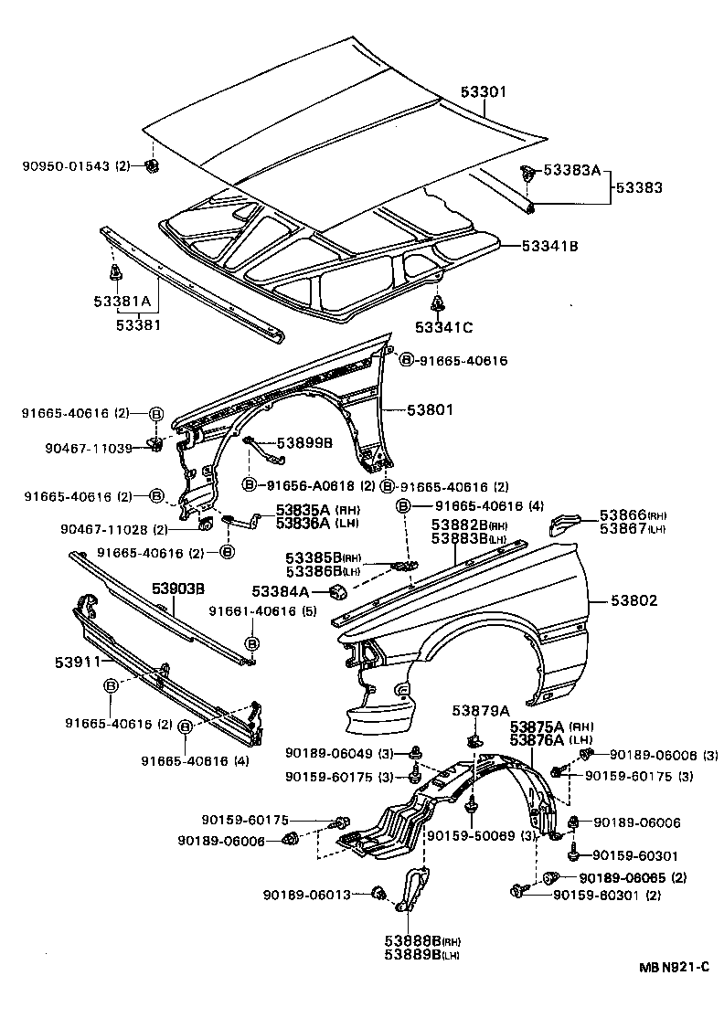 53903-32060 PANEL SUB-ASSY, FRONT END product image