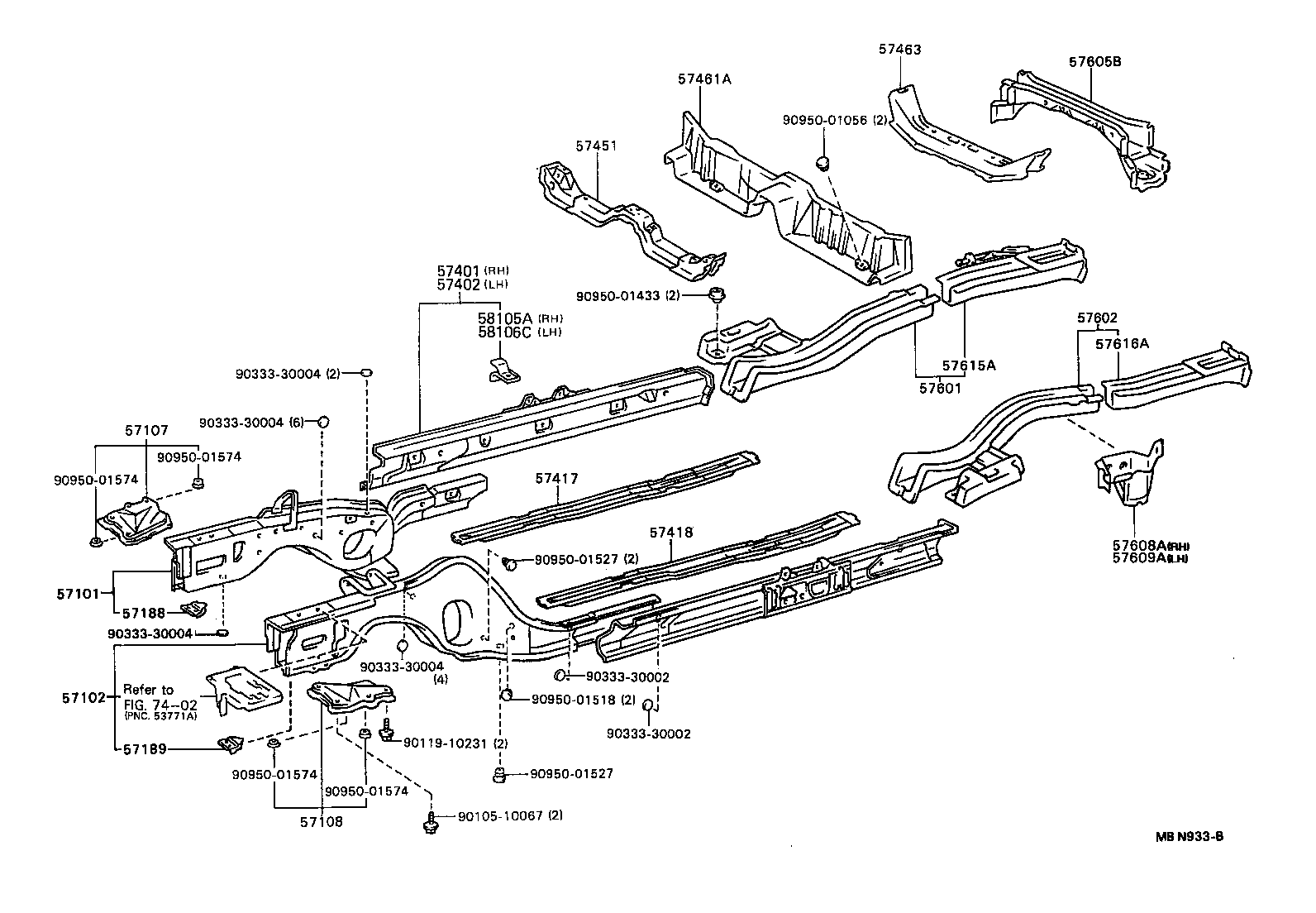 57101-32110 MEMBER SUB-ASSY, FRONT SIDE, RH product image
