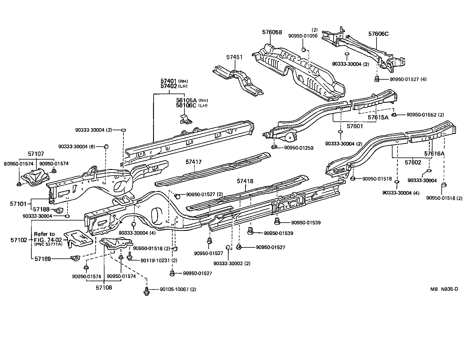 Toyota 57417-32031 REINFORCEMENT, FRONT FLOOR UNDER, RH