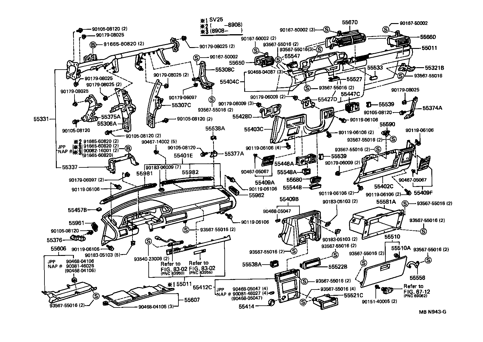 Toyota 90080-54001 CUSHION(FOR GLOVE COMPARTMENT DOOR)