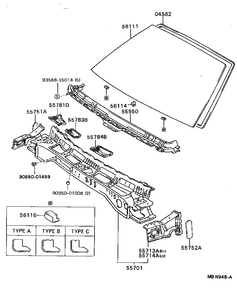 55700-32141 PANEL SUB-ASSY, COWL product image