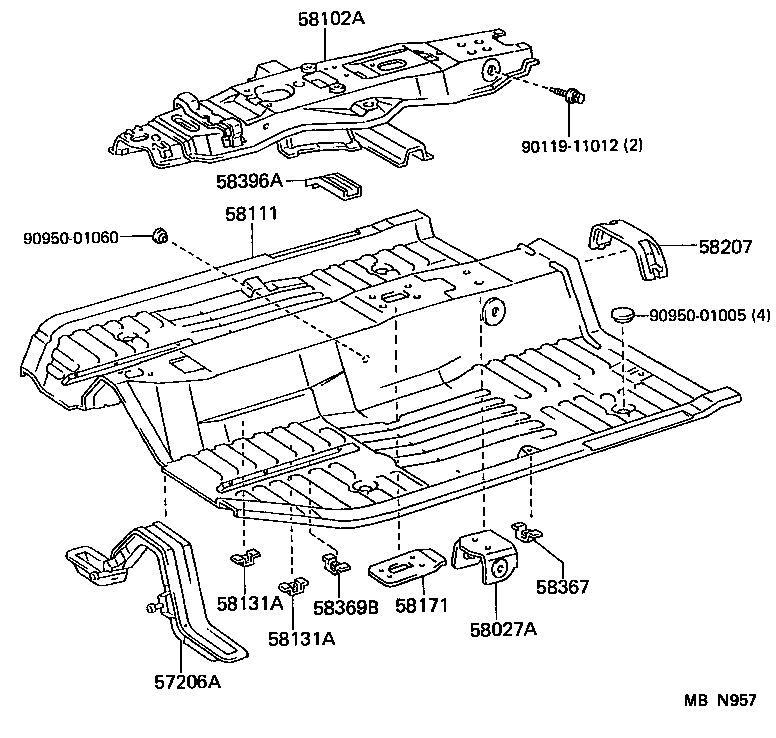 58107-03010 REINFORCEMENT, PARKING BRAKE BASE product image