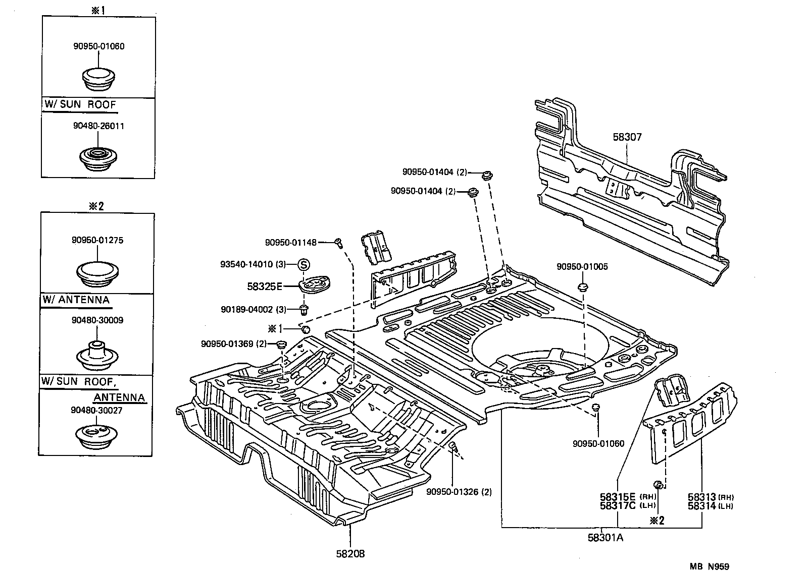 57068-32010 MEMBER SUB-ASSY, REAR FLOOR REAR CROSS, INNER product image