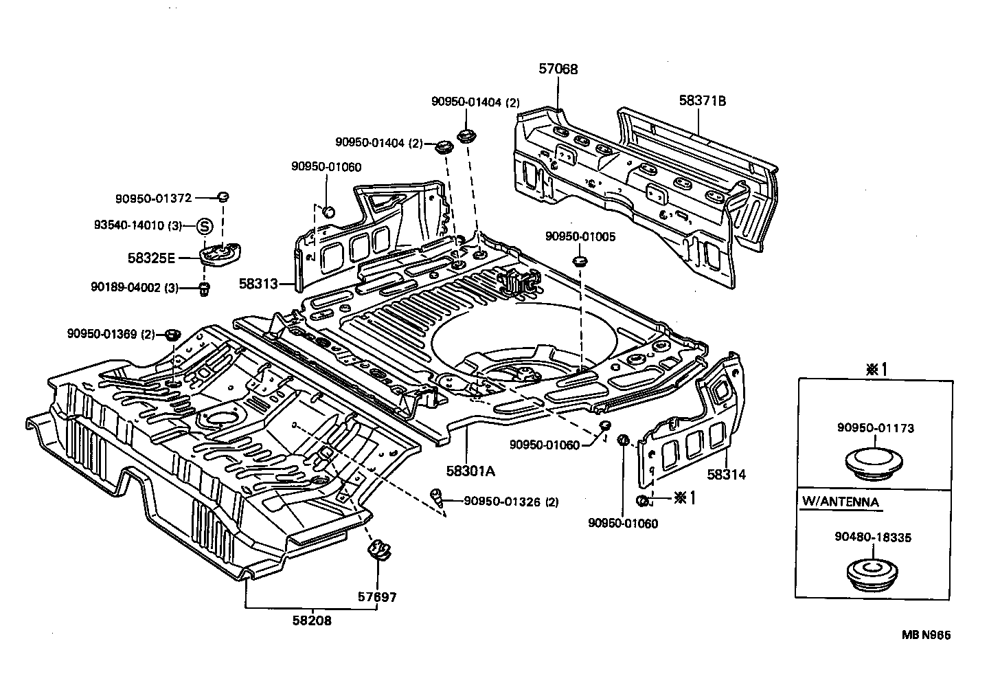 58307-32121 PANEL SUB-ASSY, BODY LOWER BACK product image