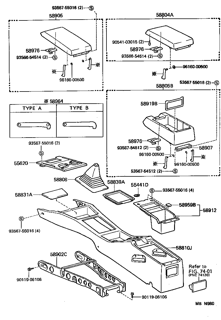 58902-32011 BRACKET SUB-ASSY, CONSOLE BOX MOUNTING product image
