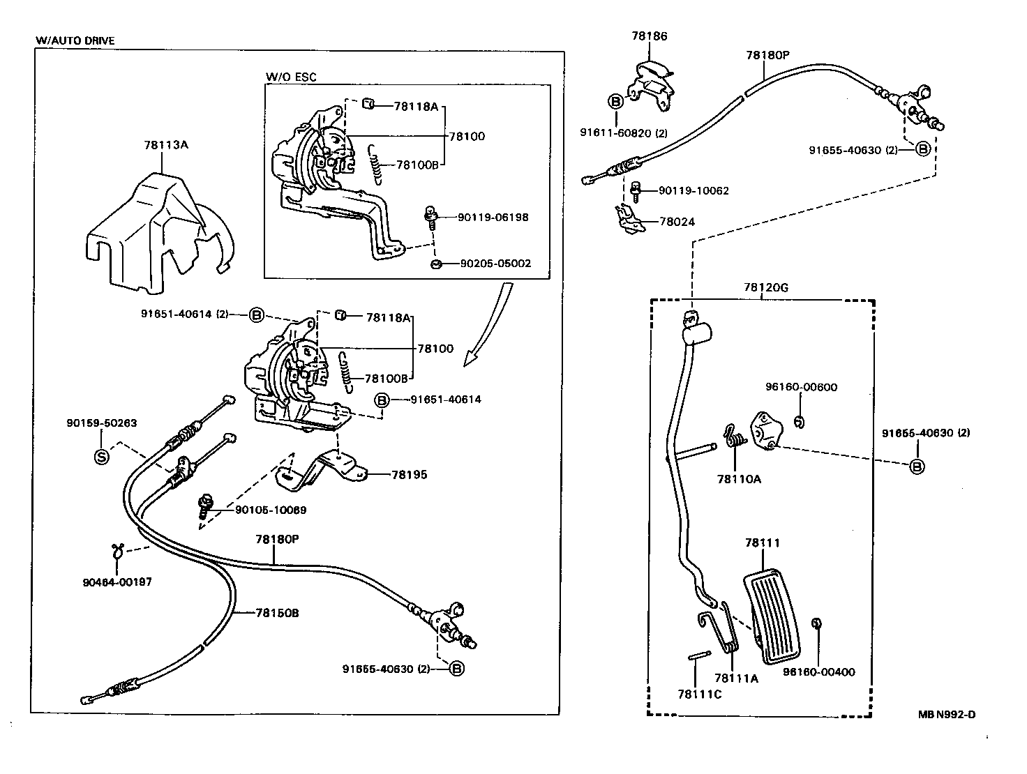 78180-32301 CABLE ASSY, ACCELERATOR CONTROL product image