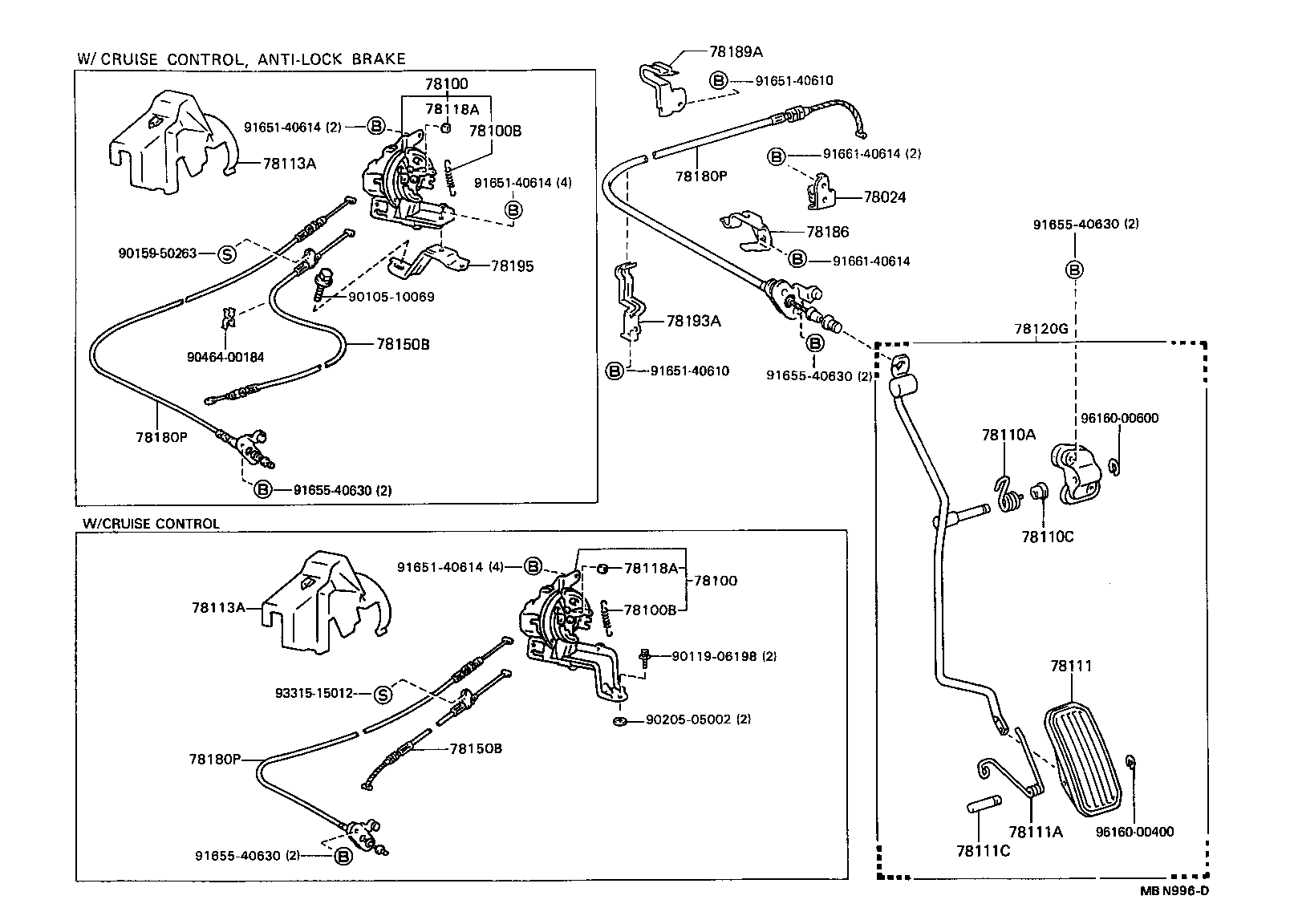 Toyota 78180-03010 CABLE ASSY, ACCELERATOR CONTROL