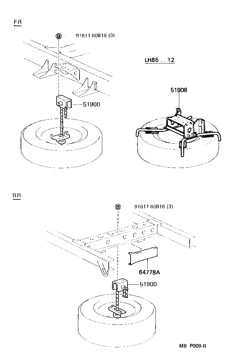 51908-26040 BRACKET SUB-ASSY, SPARE WHEEL CARRIER product image
