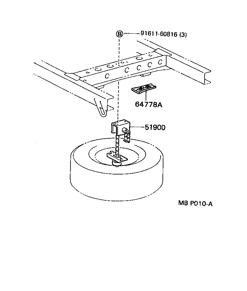 64778-26010 PROTECTOR, SPARE WHEEL product image