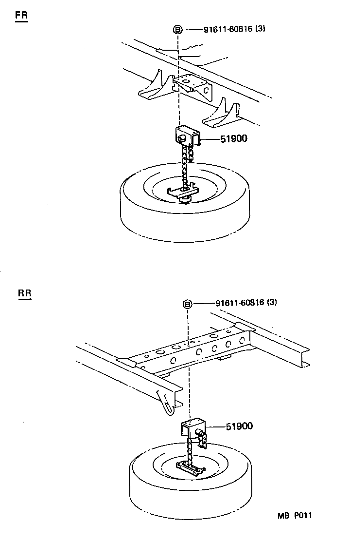 51908-26040 BRACKET SUB-ASSY, SPARE WHEEL CARRIER product image
